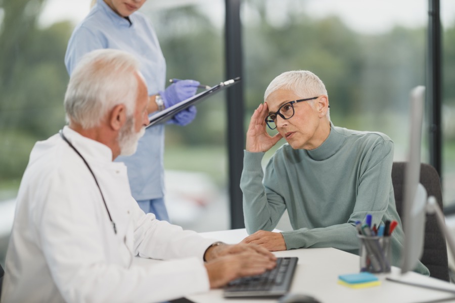 Doctor talking with a patient